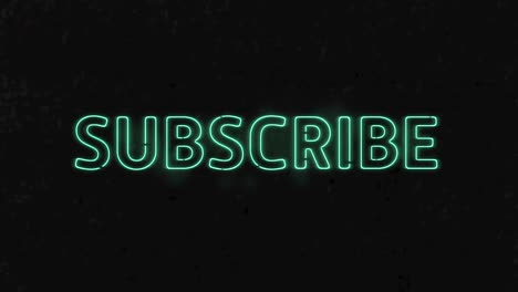 animation of neon subscribe over black background