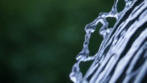 close-up of water splashing over a rock