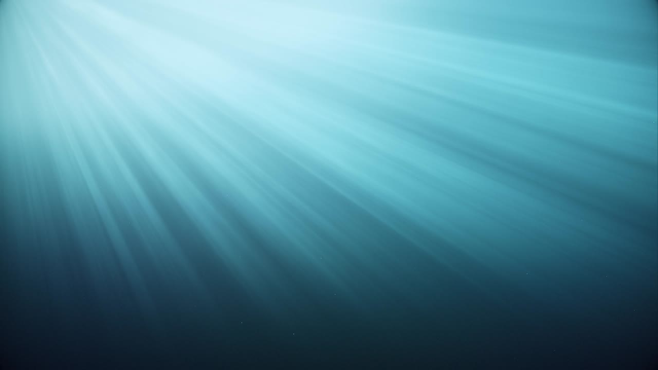 Blue Underwater Abstract Ethereal Heavenly Light Rays Background Loop