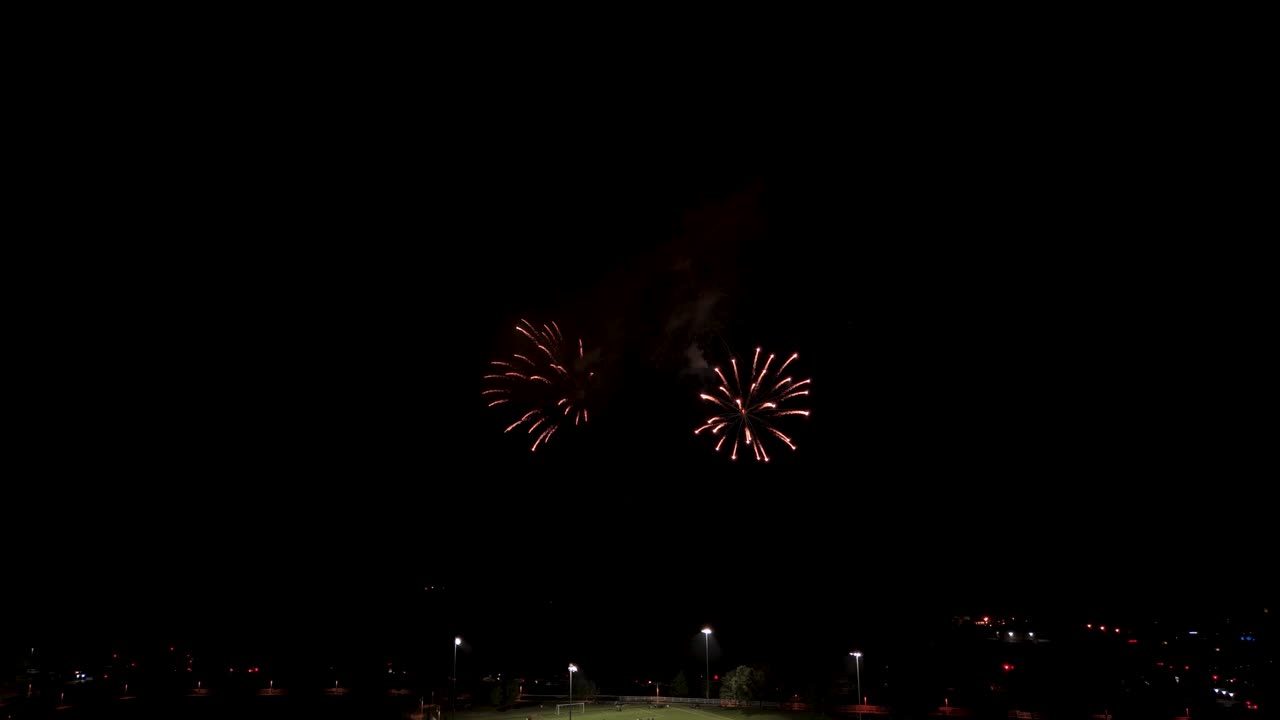 Fireworks Show During July 4Th Celebration - Low Angle Shot