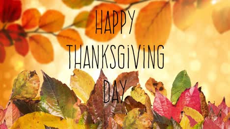 Animation-of-happy-thanksgiving-day-text-over-autumn-leaves