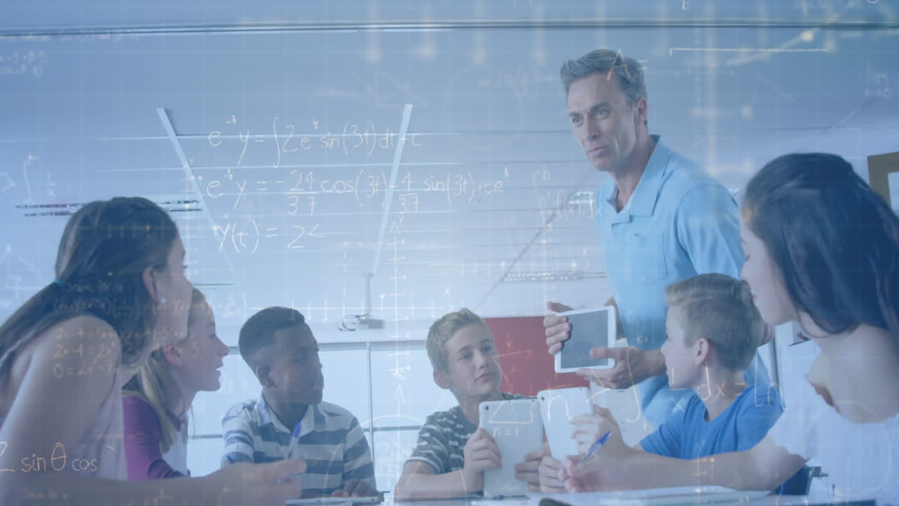 Animation of mathematical equations over schoolchildren learning