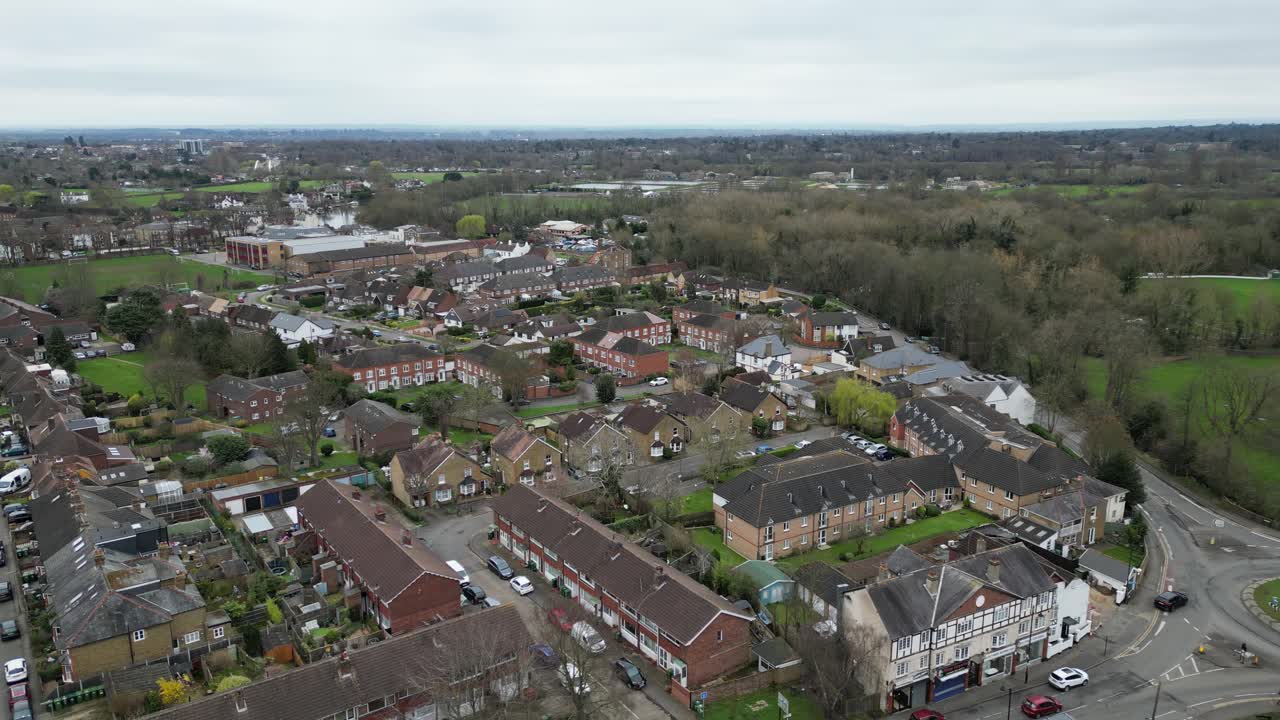 urbanización shepperton surrey reino unido drone vista aérea