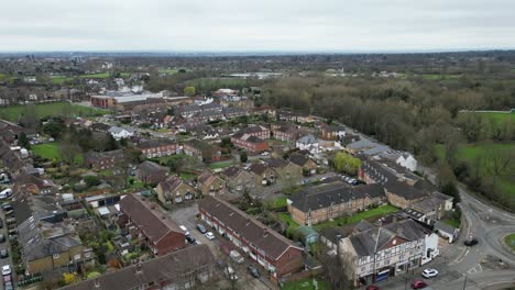 Wohnsiedlung-Shepperton-Surrey-Großbritannien-Drohnen-Luftaufnahme