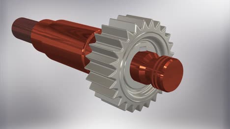 animation of a shaft hub connection with a feather keyway