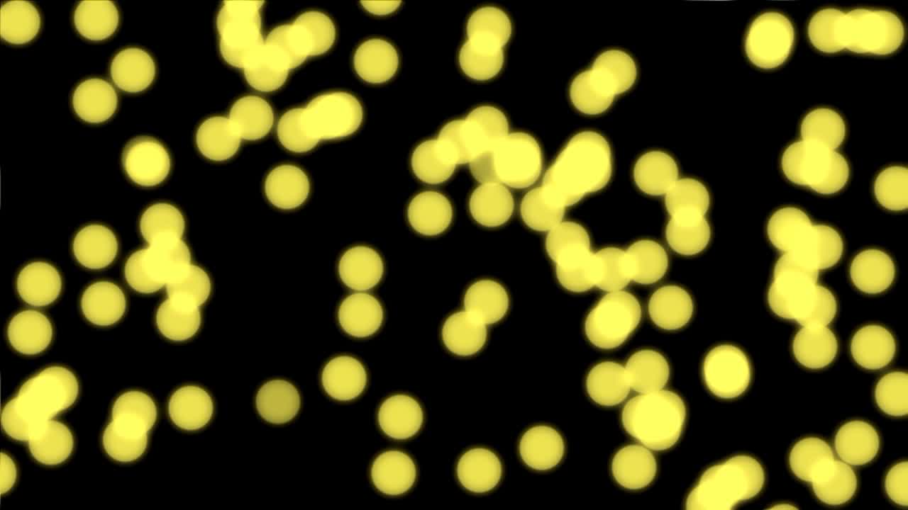 아름다운 노란색 보케 라이트 모션 그래픽과 야간 배경