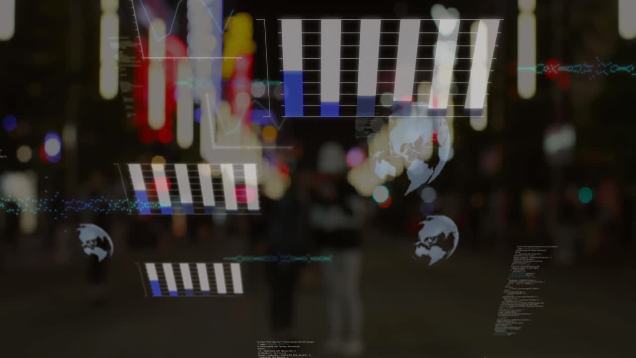 animación de globos y procesamiento de datos sobre el tráfico vial en la ciudad