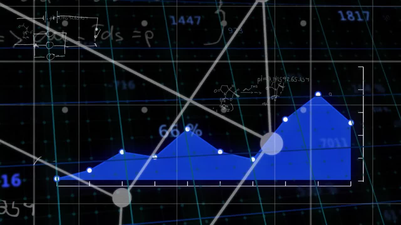 animación del procesamiento de datos sobre formas sobre fondo negro