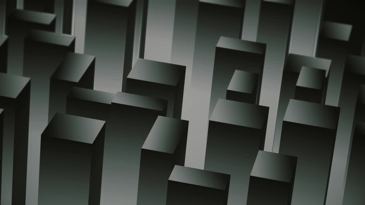 Abstract 3d isometric block cube black background