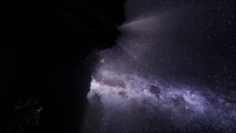 rutas de estrellas de astrofotografía de 4k sobre las paredes del cañón de piedra arenisca