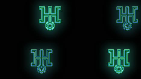 Green-Japan-icon-pattern-with-led-light-in-club-style