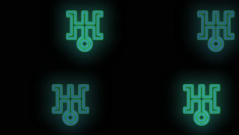 Green Japan icon pattern with led light in club style