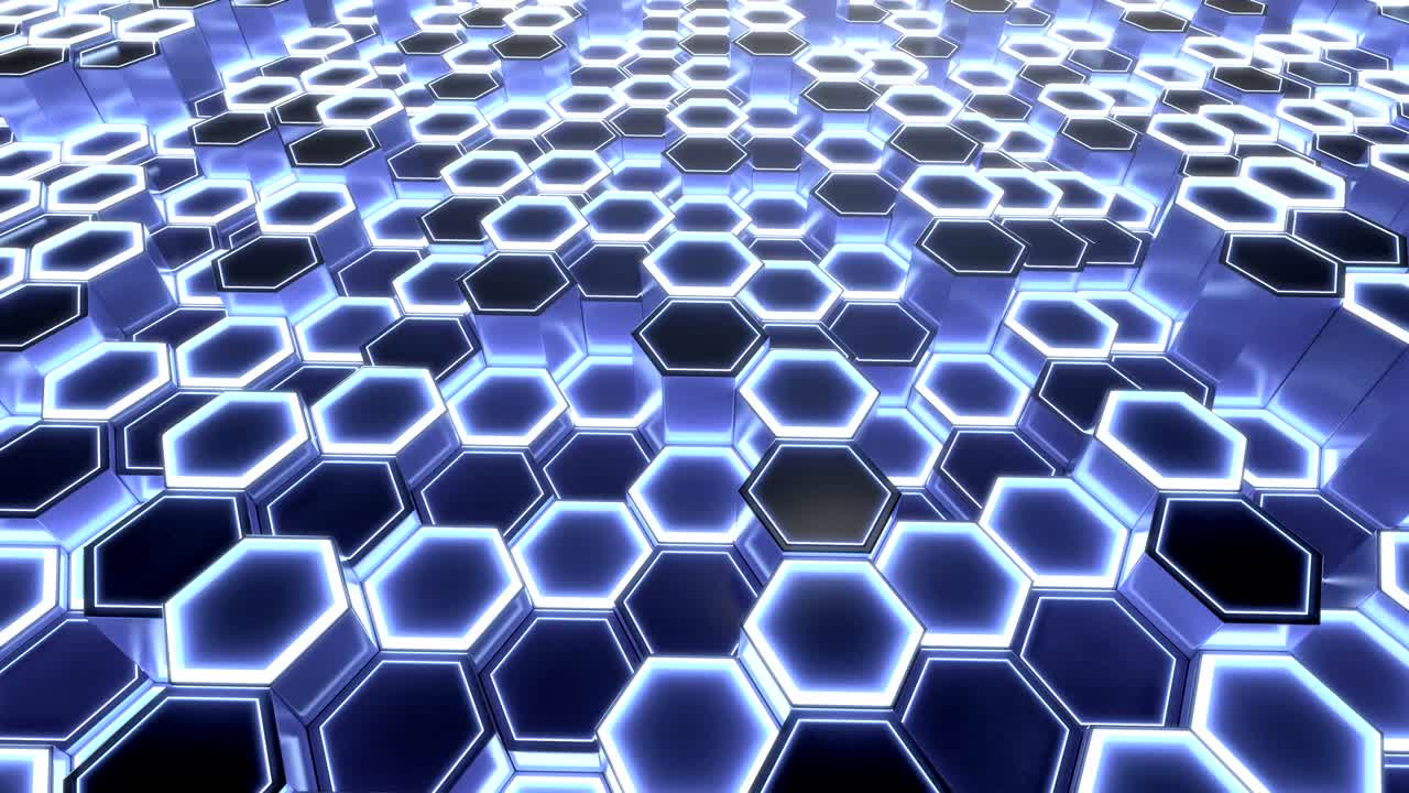 Hexagonal Grid. Abstract Technology Animation.