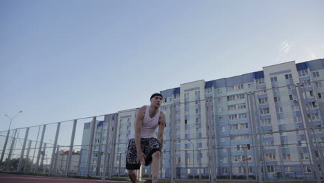 basketball player in outdoor court