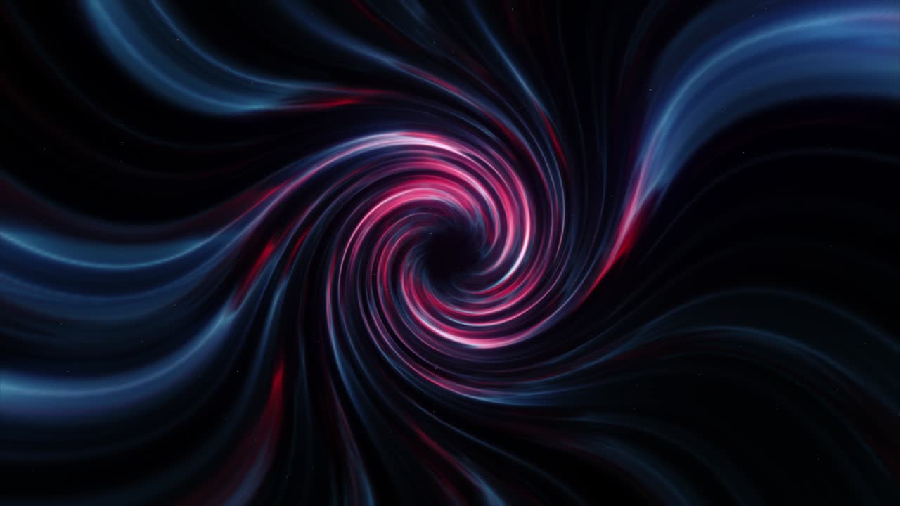 Abstract background. Bright swirl on black background. The concept of space - time. Blue violet color. 3d animation.