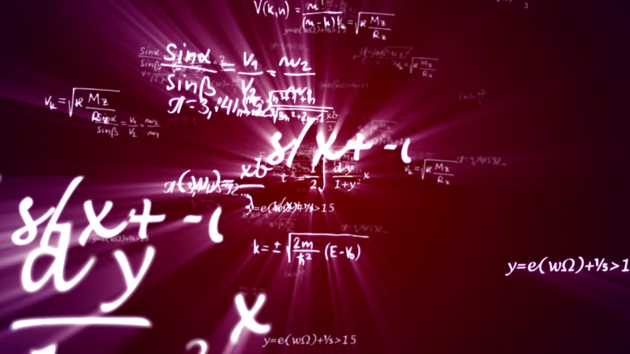 caída de números de código de animación matemática, renderización, transición de superposición, bucle