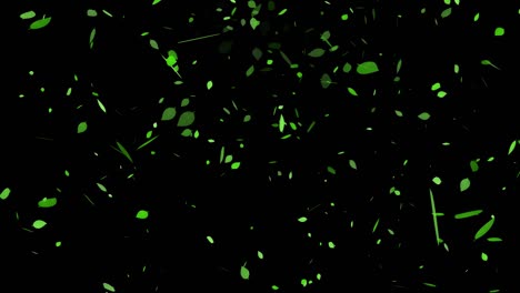 green leaves, fresh green, falling particles, motion graphics