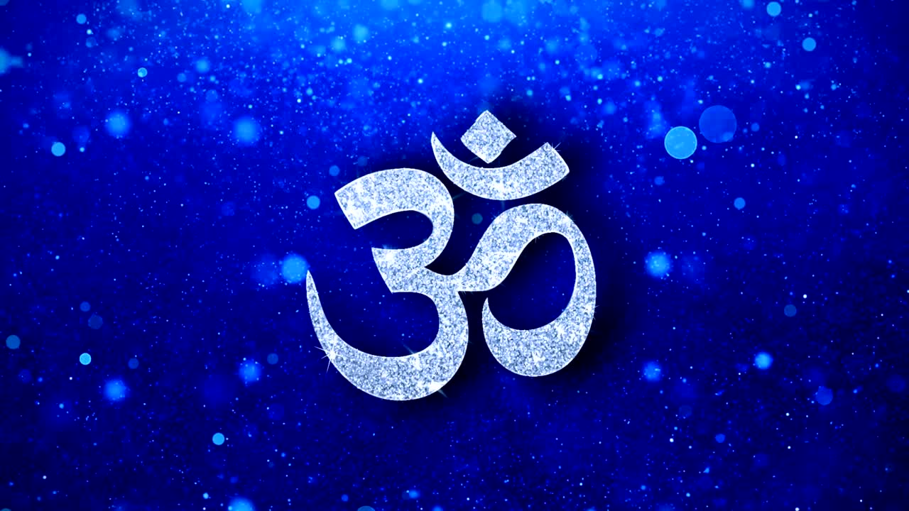 el icono hindú parpadea, el brillo brilla, las partículas brillan.