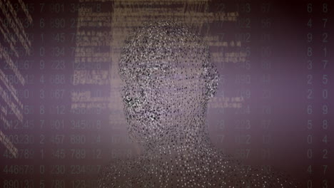 animación del procesamiento de datos sobre el humano digital