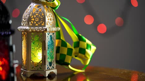 arabic lantern with ribbon ketupat