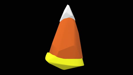 a 3d scalable model of a candy corn in front of a background to be used during seasonal times mostly in the fall