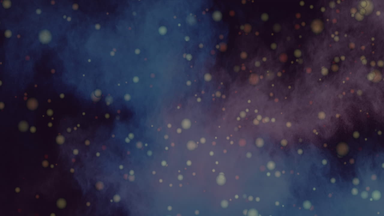 animación de puntos amarillos y polvo sobre fondo negro