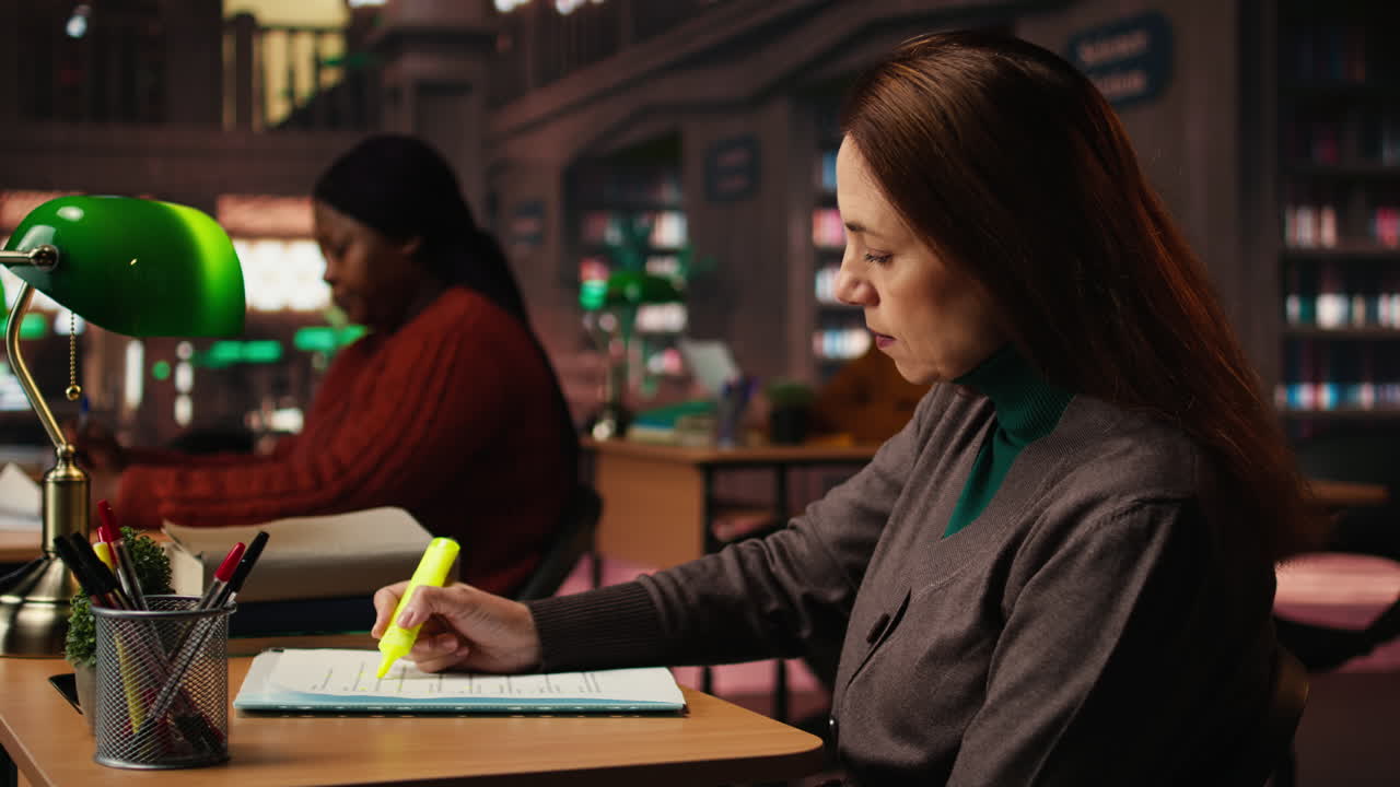 도서관에서 공부하는 사람들