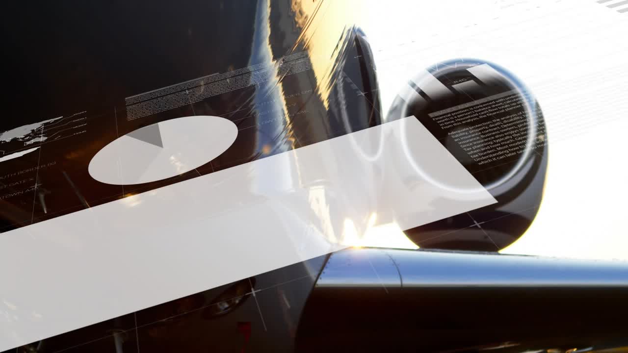 Upon static view of gear, aircraft underbody and intake showing data overlays visualizing metrics