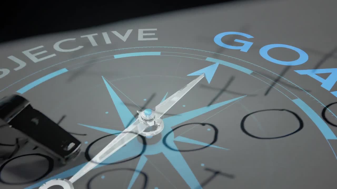 objetivo brújula sobre el silbato.