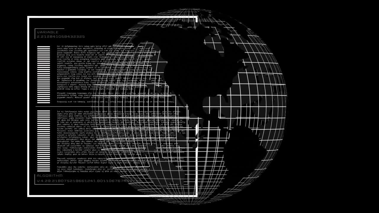 Animation of globe over data processing