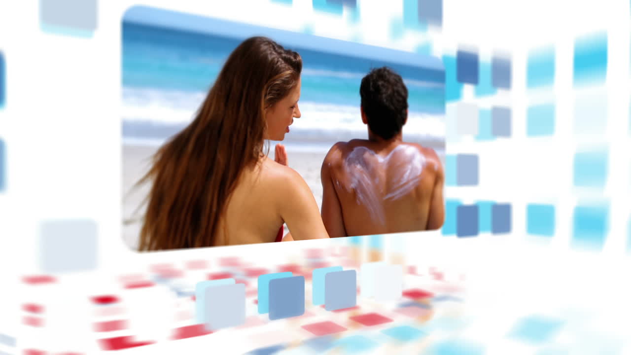 una pareja disfrutando del verano en la playa.