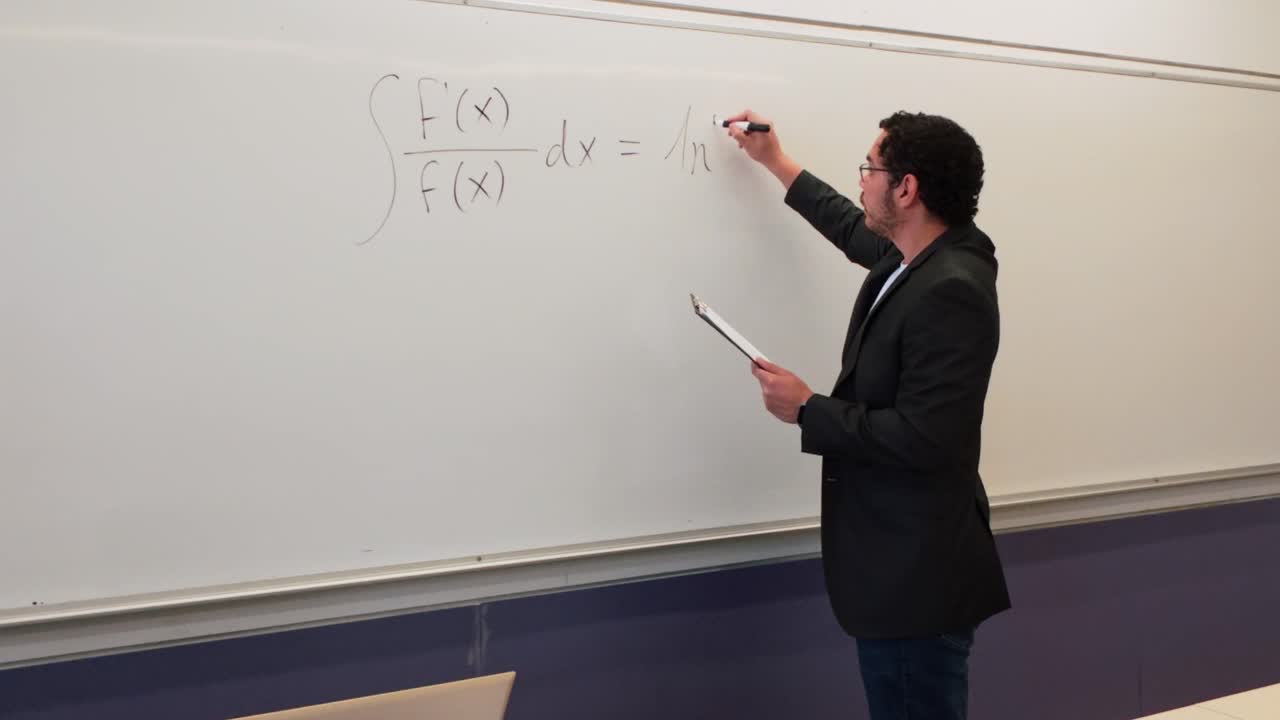University Professor Teaching a Calculus Class