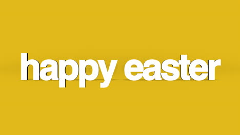 celebrate easter with joy happy easter in bold black letters on yellow background