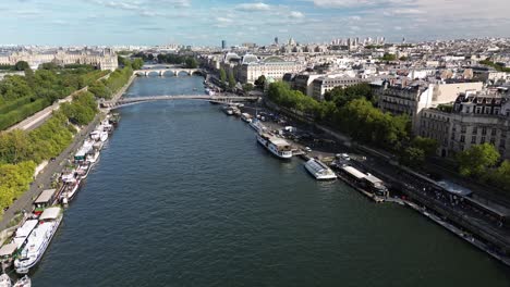 quai des tuileries quay on seine river bank in paris, france