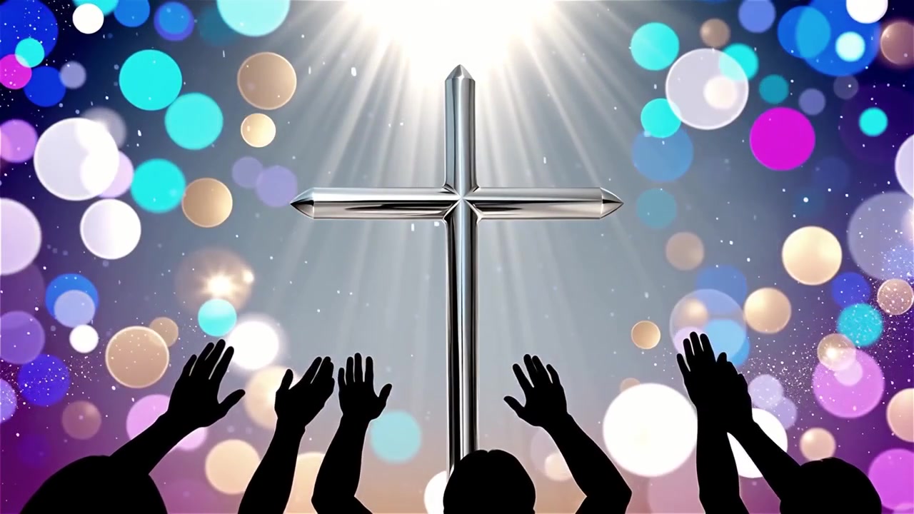 Christian Cross Heavenly Light Worship Background