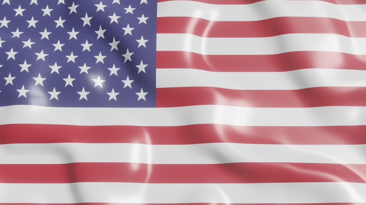 bandera 3d de los estados unidos revoloteando en el fondo de la brisa. clip de video de bucle sin costuras animado en 4k de una manera realista