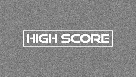 animation of high score text over screen with grey noise