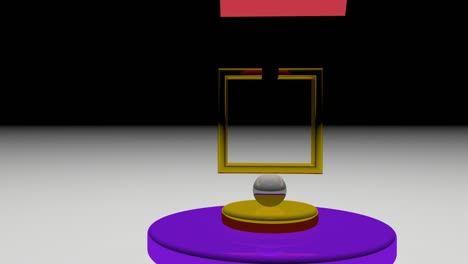 péndulo movimiento de ida y vuelta de la pirámide en un fondo colorido vidrioso