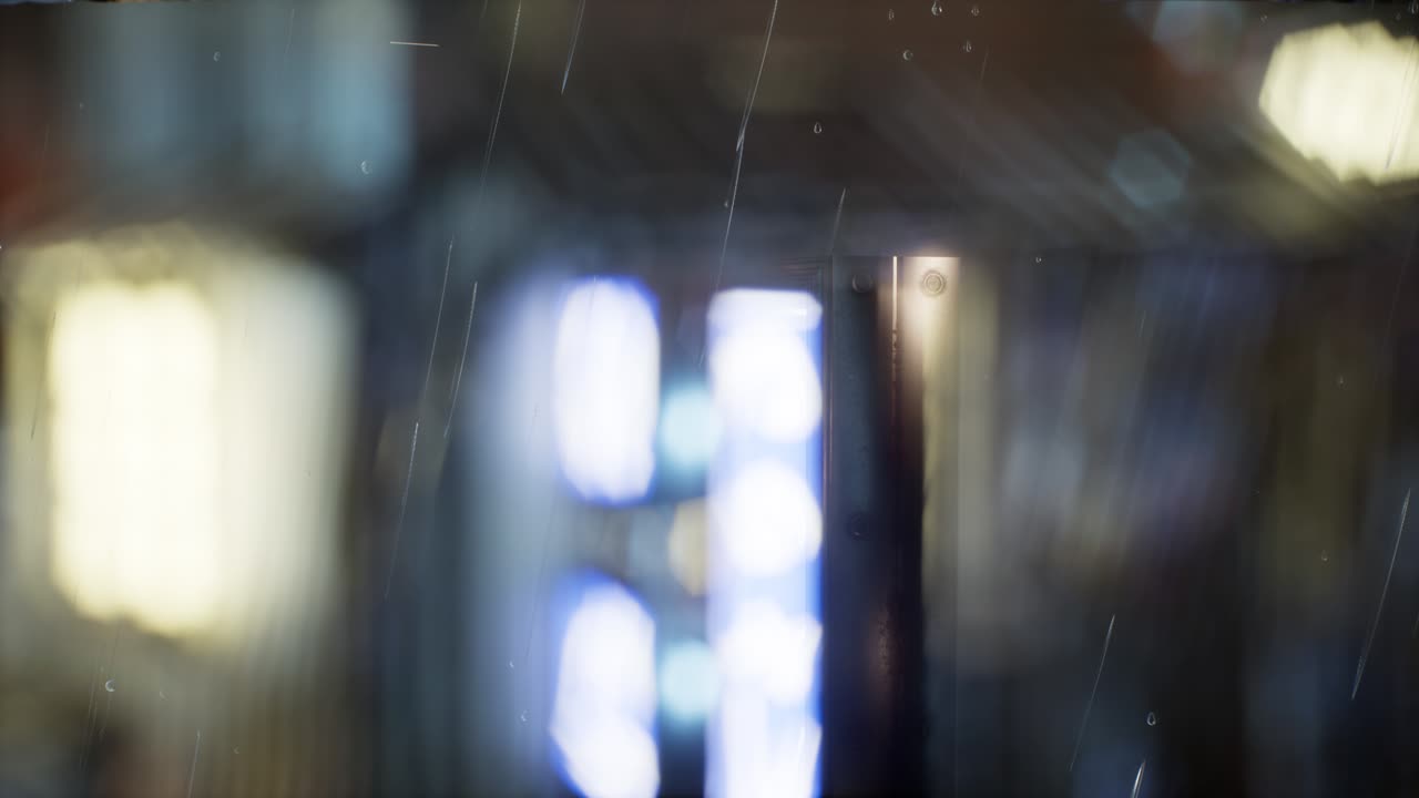 비가 오는 밤 의 도시 풍경