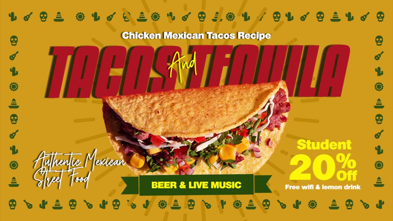Annuncio del ristorante Tacos and Tequila con sconto studenti