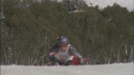 alpine skier running a downhill course 22