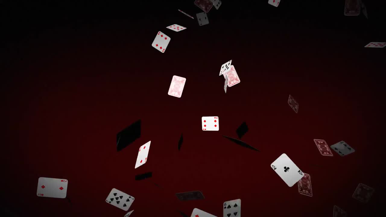 Carte da poker che cadono