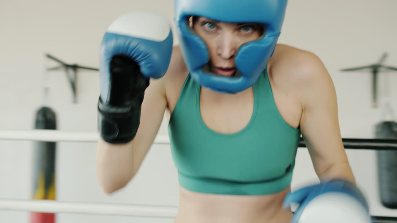 Woman Boxer in Action