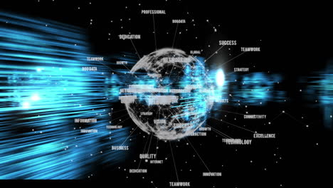 animation of medical data processing and globe