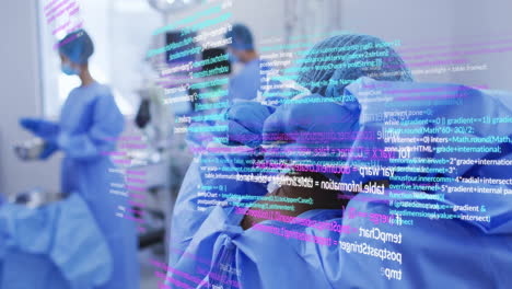 animation of data processing over diverse surgeons during operation