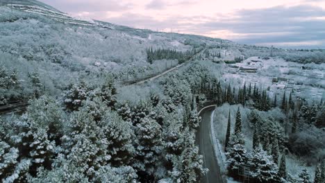 camino de montaña nevado