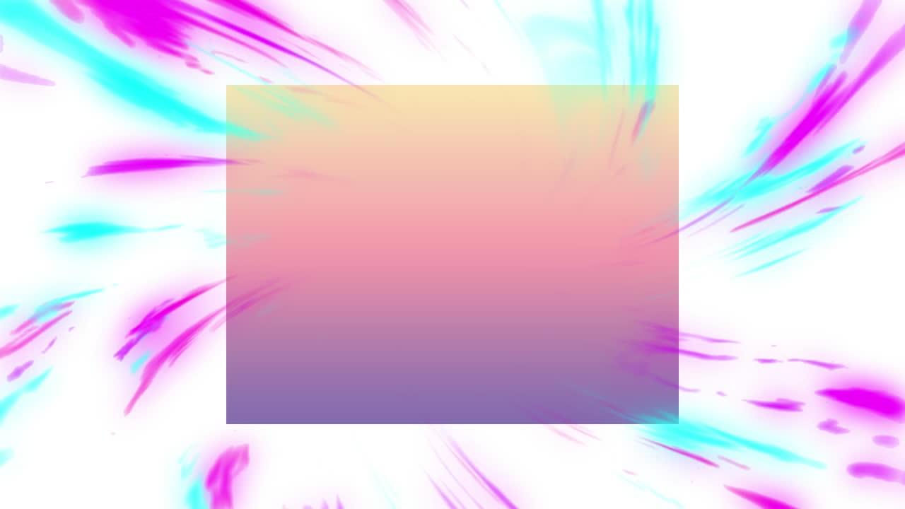 하 ⁇  배경 위에 다채로운 움직이는 기하학적 모양과 불빛의 애니메이션