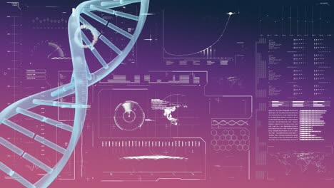 DNA-Strang-Auf-Violettem-Hintergrund-Drehen