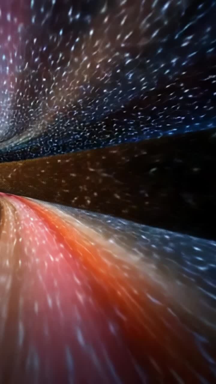 A Journey Through the Cosmic Tunnel: A Stunning Visual Exploration of Colorful Light Trails and Starry Depths in an Incredible Space Simulation Experience