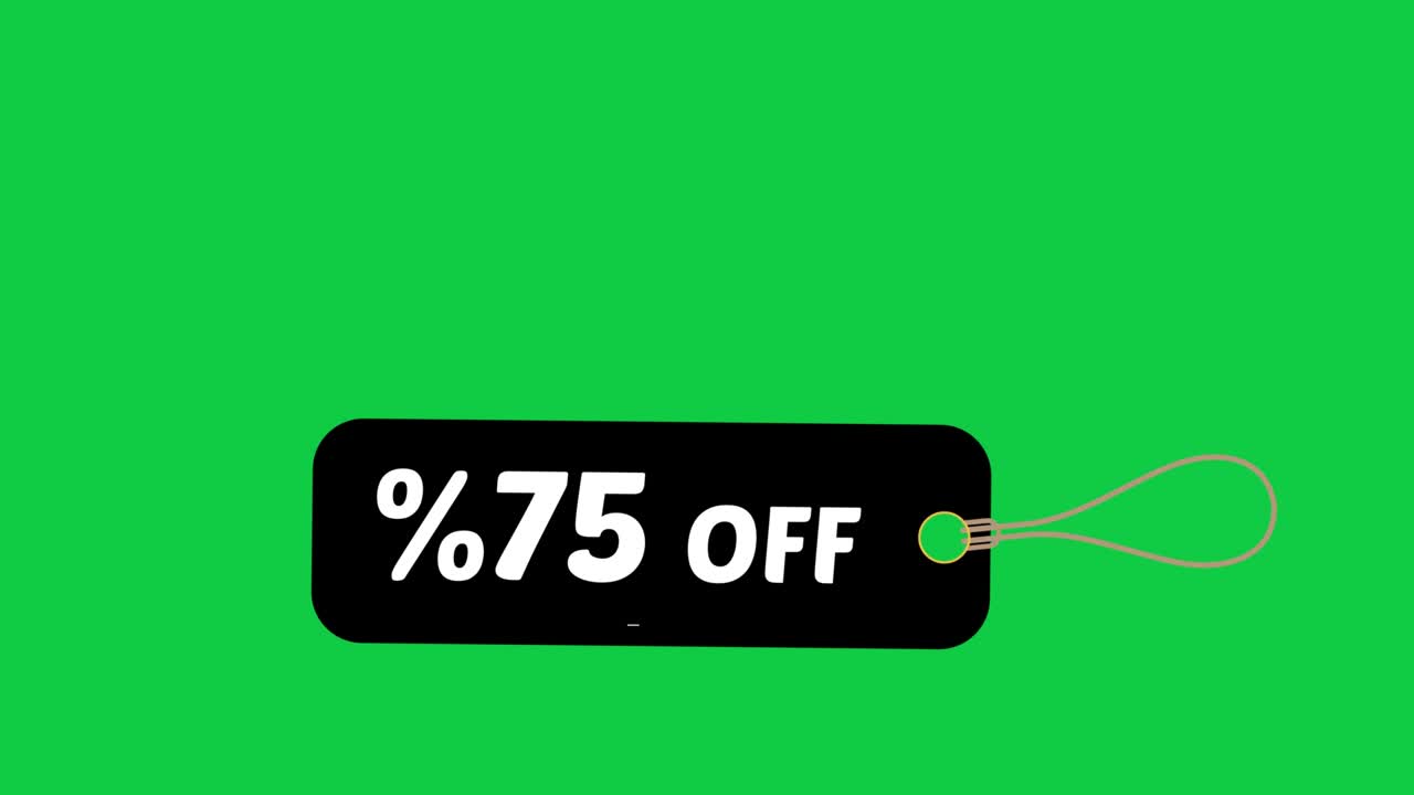 off %75 - spostamento dei tassi di sconto sull'etichetta nera - per cento 75 - set di icone di acquisto - tag vendita - numero %75 - tag vendita nera che gira su sfondo verde - vendita %75 - etichetta sconto ondulata - cartello di acquisto sconto